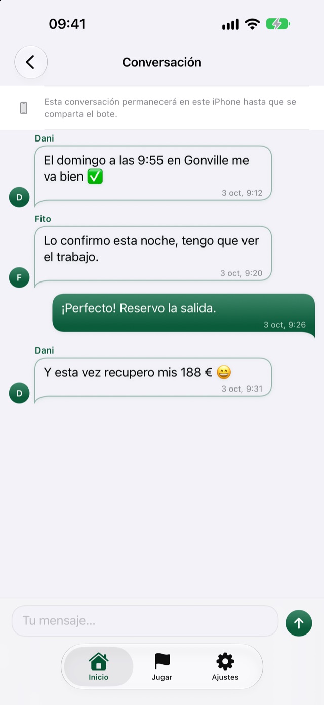 Conversación del bote
